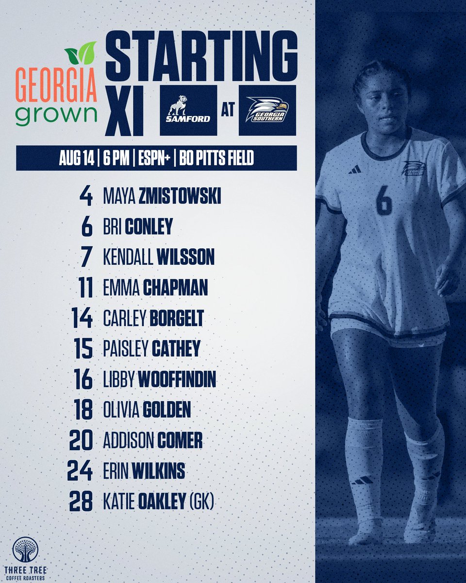 Here is the <a href="/GeorgiaGrown/">GeorgiaGrown</a> Starting XI for your Eagles in this afternoon's contest against Tennessee!

#HailSouthern