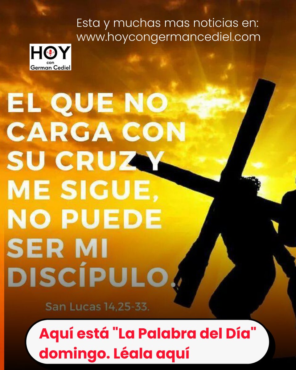 Aquí está "La Palabra del Día" domingo. Léala aquí: hoycongermancediel.com/?p=51176
