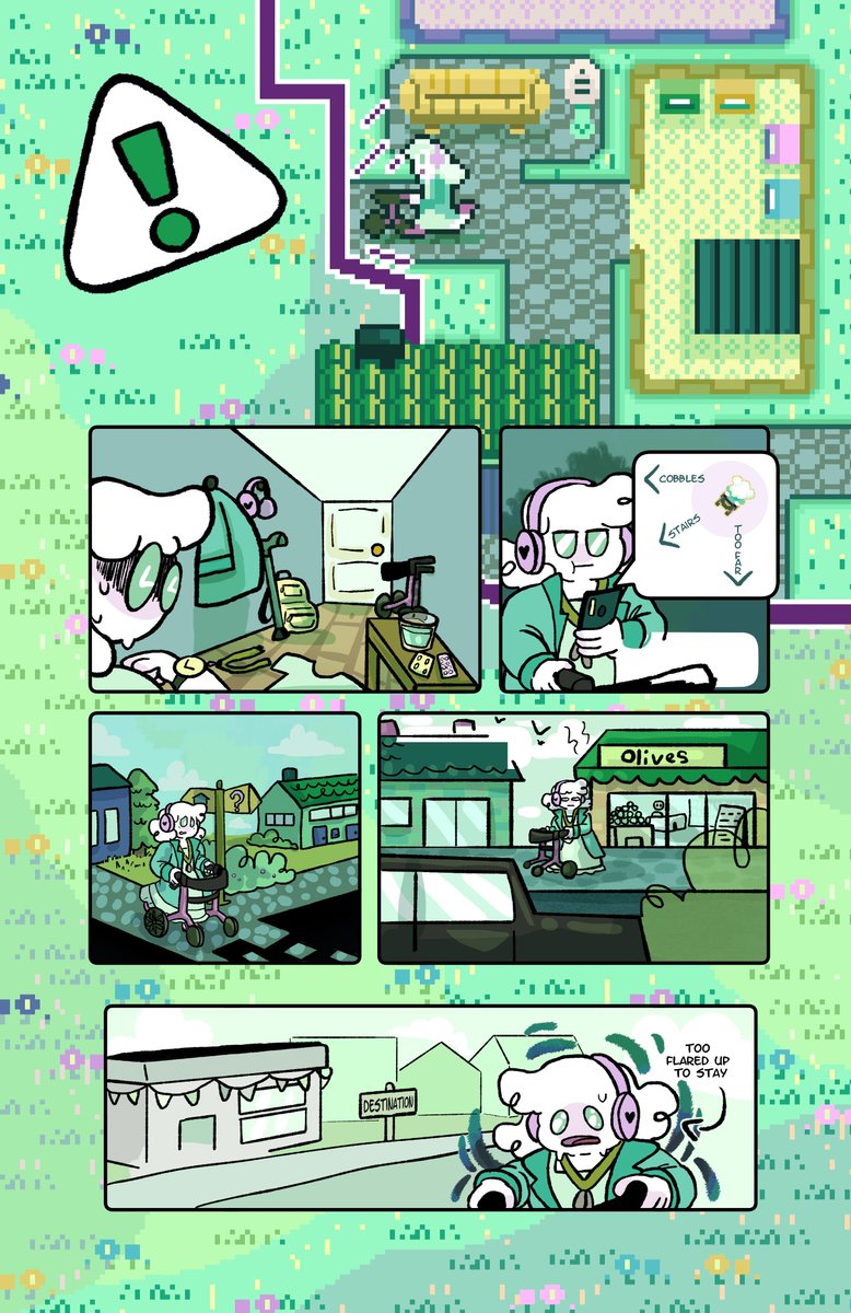 #HowToTouchGrass is a comics anthology about touching grass, literally and figuratively. Here's a sneak peek of <a href="/UnicornClutter/">💜Bryn💛</a>'s piece about how touching grass affects neurodivergence!

LIVE ON KICKSTARTER NOW: kickstarter.com/projects/power…