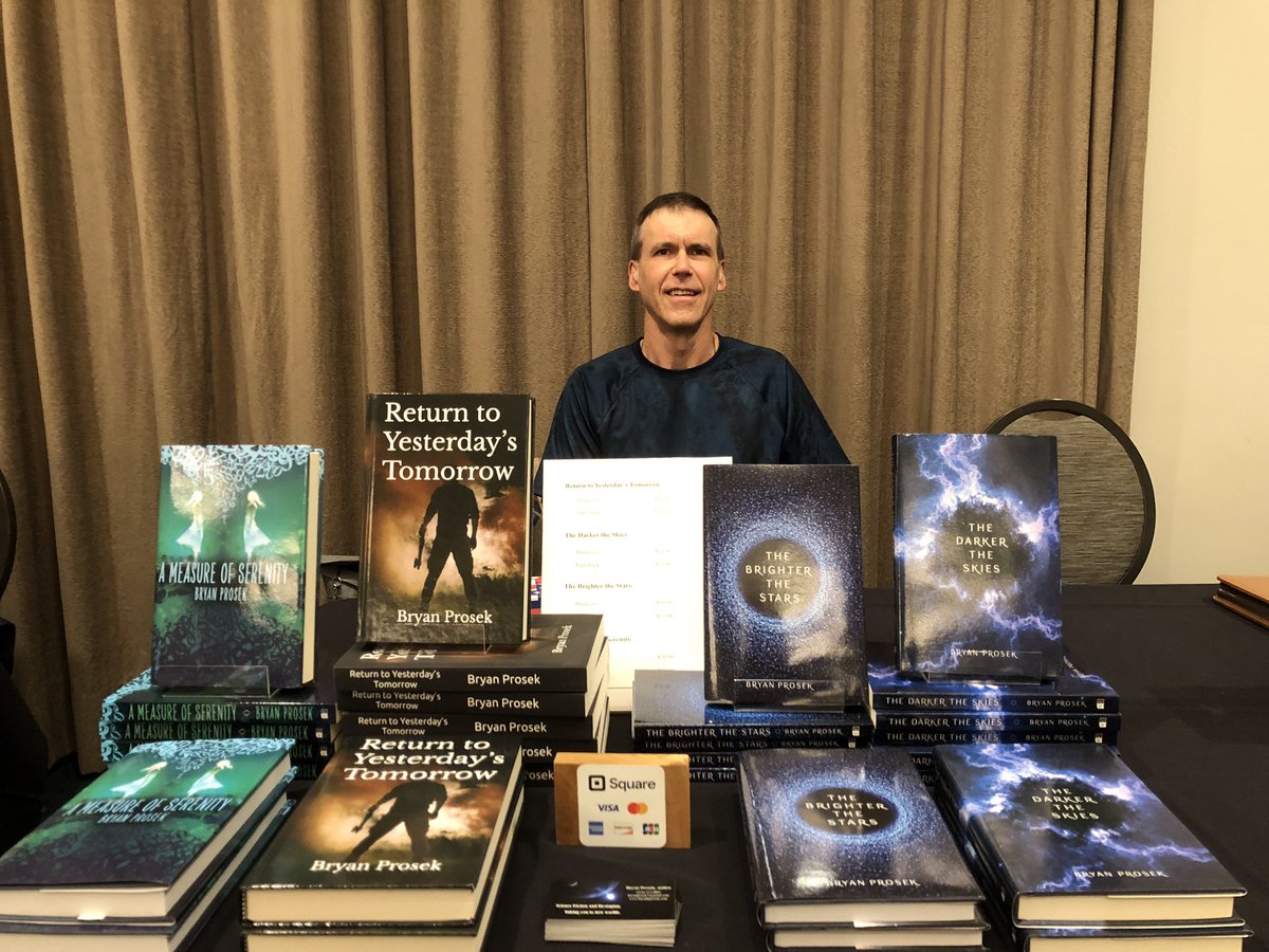 BryanProsek's tweet photo. At the North Coast Book Expo today in Avon, Ohio

#sciencefiction #action #thriller #books #dystopian https://t.co/qs9SYdQj6V