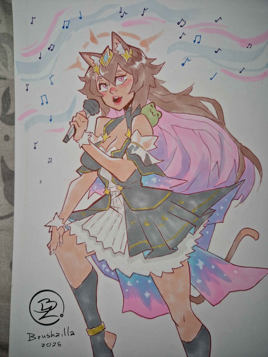 Der Liebe <a href="/Brushzilla/">Brushzilla 🖌️🦖 (@Dokomi 2025)</a> hat für mich die Tolle <a href="/Myunchen_/">Myun 🌙</a> gezeichnet bei der Connichi und ich finde es einfach perfekt wie er mit sein Artstyle sie gezeichnet hat und wie glücklich der klein Froggo auf den Bild ist danke nochmals für die tolle arbeit und folgt gerne die beide❤️😊