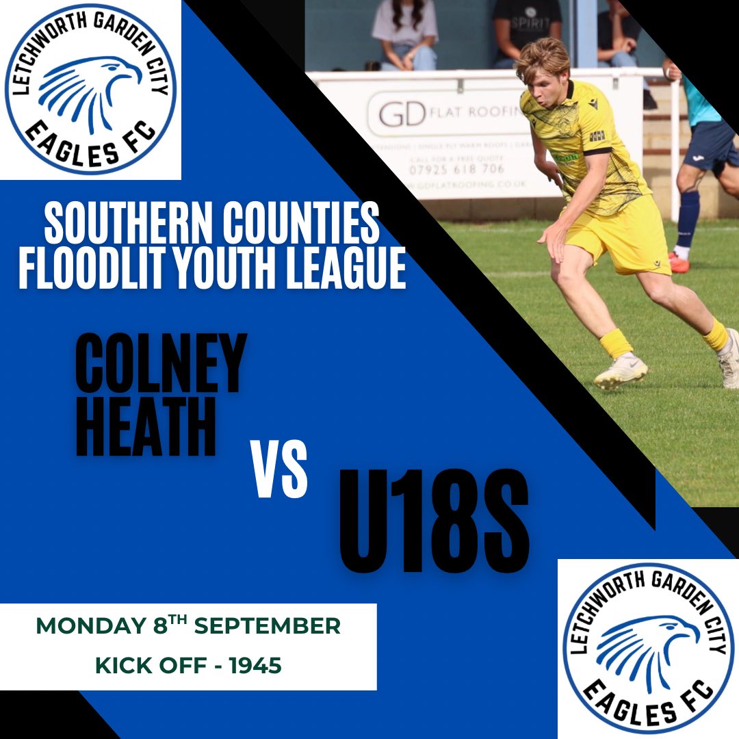 LGCEaglesFC's tweet photo. Next up for our U18 floodlit team is another away trip. This time they head to Colney Heath. 

They would appreciate the support from you if you can make it. 

🔵⚫️COYE⚫️🔵 https://t.co/BPLnU2elIM