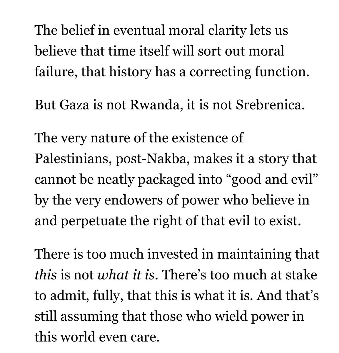 SanaSaeed's tweet photo. My piece for Rolling Stone MENA, on how Gaza buries the myth that everyone eventually and inevitably comes to stand against the evil of their time. 

https://t.co/W4S6qddjMz https://t.co/Ukp7dGrbZl