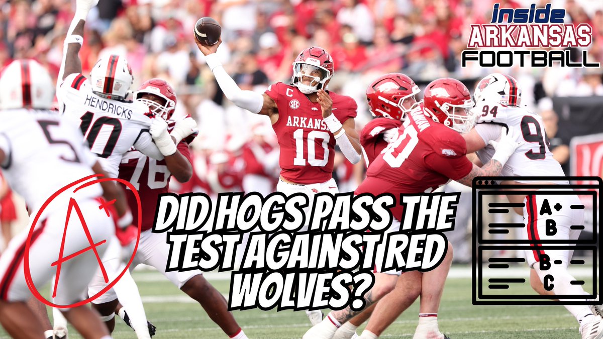 Inside Arkansas (@insidearkansas) on Twitter photo Inside Arkansas Football Report Card: Arkansas State Edition
Hear <a href="/EllisAndrew_/">Andrew Ellis</a> & <a href="/JohnNaborsShow/">John Nabors</a> give our their grades for the Razorback performance against the Red Wolves from yesterday in Little Rock!
LISTEN: podcasts.apple.com/us/podcast/ins…
WATCH: youtu.be/CF1kvXwyAcY Inside Arkansas Football Report Card: Arkansas State Edition
Hear <a href="/EllisAndrew_/">Andrew Ellis</a> & <a href="/JohnNaborsShow/">John Nabors</a> give our their grades for the Razorback performance against the Red Wolves from yesterday in Little Rock!
LISTEN: podcasts.apple.com/us/podcast/ins…
WATCH: youtu.be/CF1kvXwyAcY