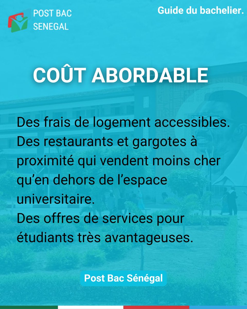 Postbacsenegal's tweet photo. Le campus social, c’est plus qu’un logement : c’est une expérience de vie étudiante complète.
#enseignementsuperieur #campus #campuslife #logement  #postbacsenegal https://t.co/SIzzIxtazf