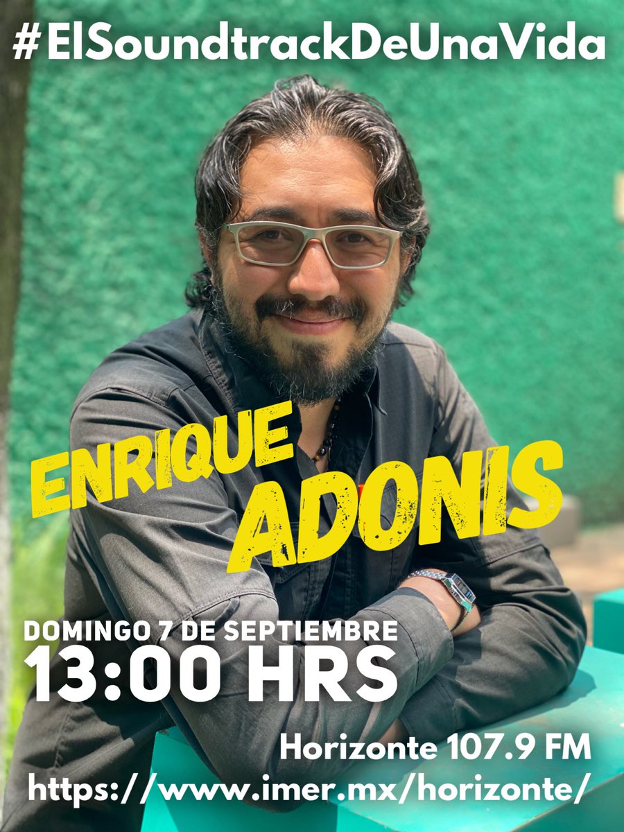 Hey! 
Iniciamos nueva temporada de #ElSoundtrackDeUnaVida por <a href="/HorizonteJazz/">Horizonte 107.9 FM</a> <a href="/imerhoy/">IMER</a>
Te esperamos en compañía del extraordinario narrador Enrique Adonis
13:00 hrs
👇🏼
imer.mx/horizonte/