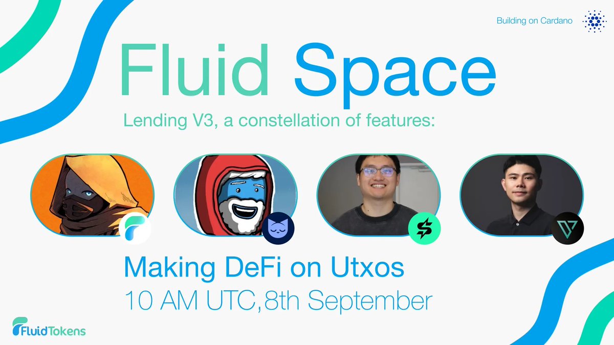 We’ve built the final boss of Cardano dApps, and it’s time to talk about it:

Fluid Spaces, every day until we launch Lending V3.

Monday: Making DeFi on Utxos
Tuesday: Increasing liquidity on Cardano
Wednesday: Lending V3 Launch

Starting with a bang:
x.com/i/spaces/1RDGl…