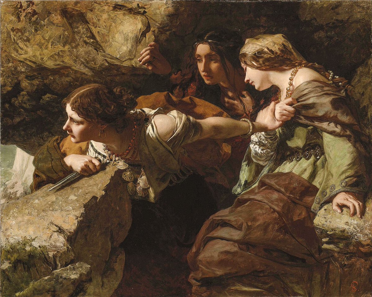 Courage, Anxiety, and Despair - Watching the Battle (ca. 1850) — by James Sant.