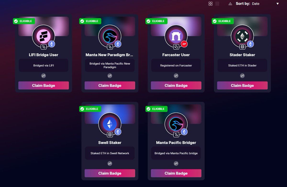 coinkritik's tweet image. Onchain score'nuzu ve aldığınız #Airdrop'ları göstern bir site. #Etherscore belki #Etherscan bir şey yaparsa işe yarayabilir. Bir sürü badge var Airdrop'lar Bridge, stake vs. Base sepholia ağında claime diyorsunuz badge'leri o yüzden ücretsiz onchain aktiviteyi ölçen güzel bir…