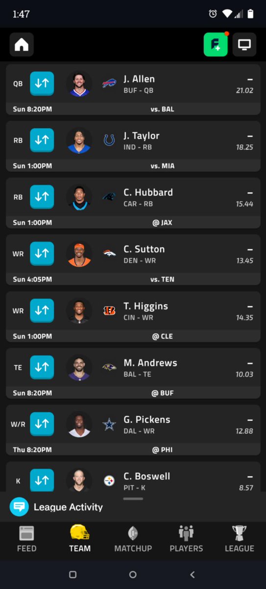 My <a href="/NFL/">NFL</a> #fantasyfootball team.
How did I do here?
#football #teams <a href="/Commanders/">Washington Commanders</a>