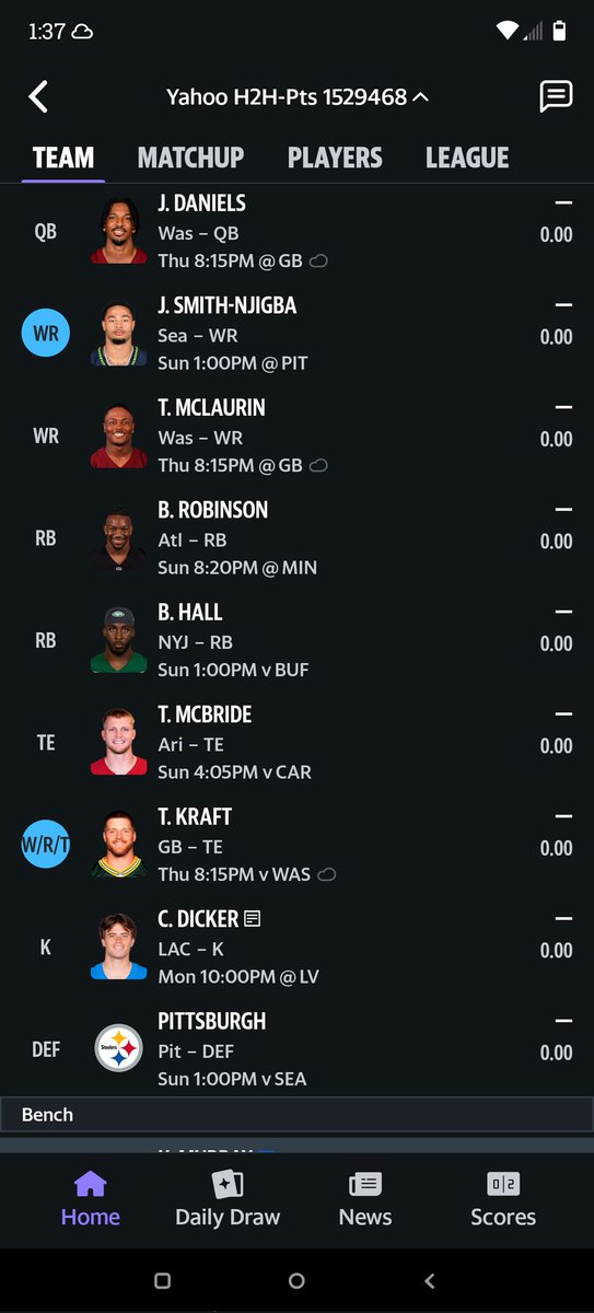 My <a href="/YahooSports/">Yahoo Sports</a> #fantasyfootball team! 
How did I do?
#football #teams <a href="/Commanders/">Washington Commanders</a> #touchdown