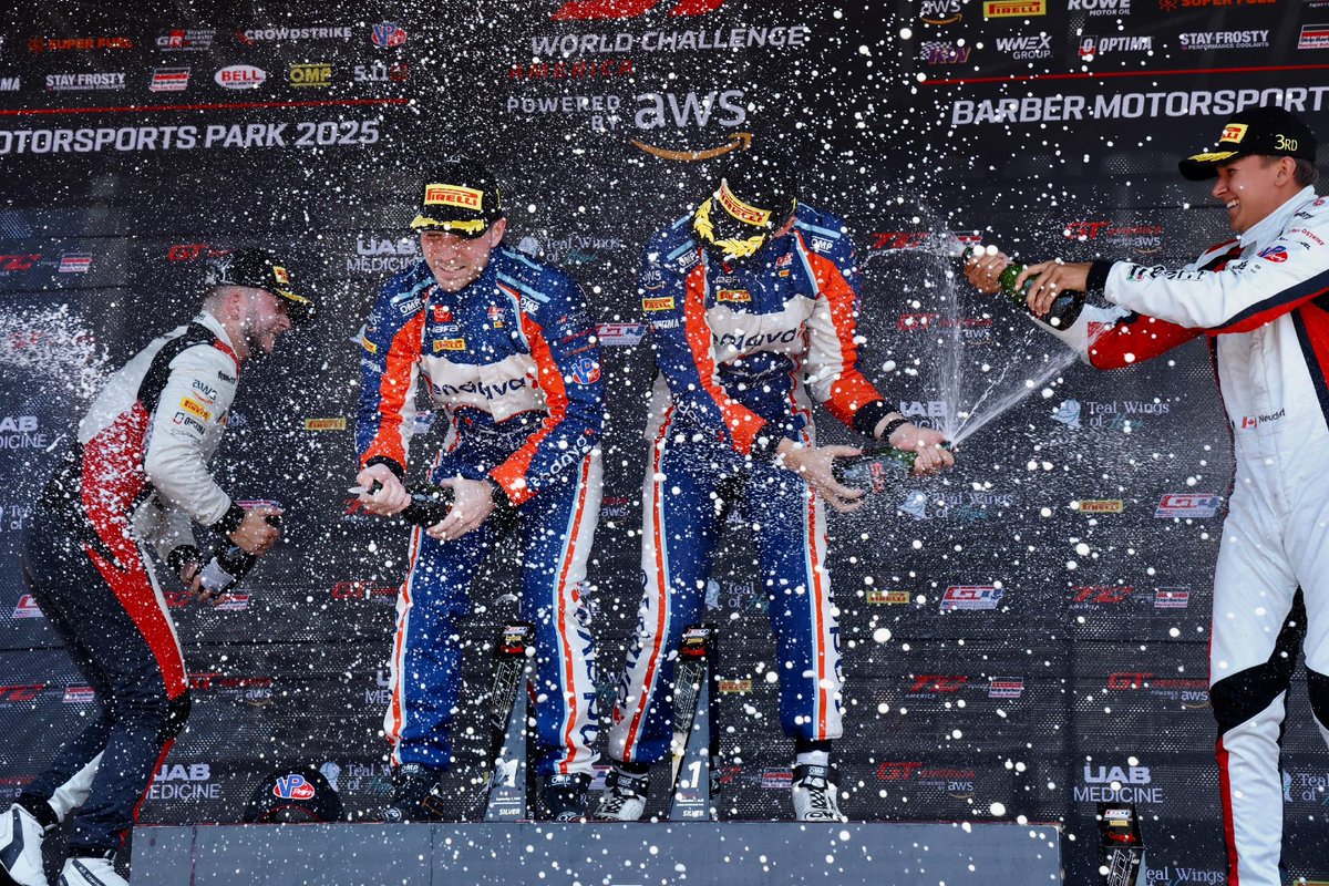 Started up front, finished on top. Winners in Alabama! 🔥

#TylerGonzalez / #TylerGonzalezRacing / #GT4America / #PirelliGT4America / <a href="/rafaracingclub/">rafaracing.club</a> / @gt4america / @barbermotorpark