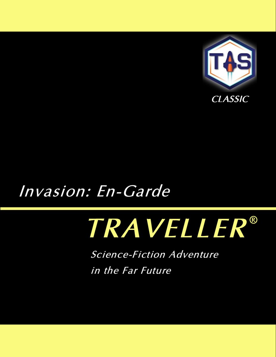 Carl (@heimdayl) on Twitter photo **New Release**
Available on <a href="/DriveThruRPG/">DriveThruRPG</a>
"Invasion: En-Garde" - an adventure for Classic Traveller.
40-page adventure composed of five chapters. includes 8 pre-generated characters for Classic Traveller.
drivethrurpg.com/en/product/536… **New Release**
Available on <a href="/DriveThruRPG/">DriveThruRPG</a>
"Invasion: En-Garde" - an adventure for Classic Traveller.
40-page adventure composed of five chapters. includes 8 pre-generated characters for Classic Traveller.
drivethrurpg.com/en/product/536…