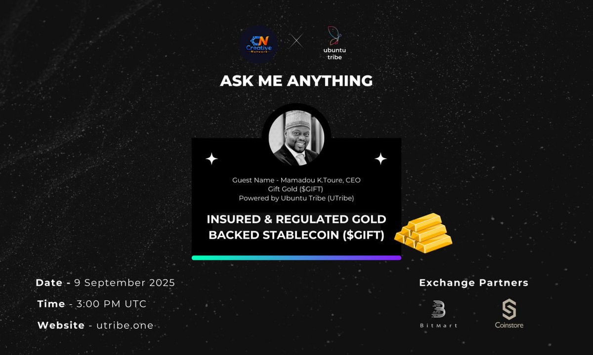 Creative_NT's tweet photo. 𝗖𝗿𝗲𝗮𝘁𝗶𝘃𝗲 𝗡𝗲𝘁𝘄𝗼𝗿𝗸 𝗖𝗼𝗺𝗺𝘂𝗻𝗶𝘁𝘆 Is Delighted To Announce An Upcoming 𝗔𝗠𝗔 Session Featuring " 𝗨𝗕𝗨𝗡𝗧𝗨 𝗧𝗥𝗜𝗕𝗘 "

💠 𝗕 𝗜 𝗡 𝗔 𝗡 𝗖 𝗘  𝗟 𝗜 𝗩 𝗘

∎ Rewards : $50 USDT
∎ Date: 09th September, 2025
∎ Time: 03:00 PM UTC Time
∎ Venue: https://t.co/Z5MTaSPTpg…

❏ Follow : @UtribeOne & @Creative_NT
❏ Like. Repost & Set Reminder
❏ Tag 3 Crypto Freind.

𝗗𝗼𝗻'𝘁 𝗠𝗶𝘀𝘀 𝗧𝗵𝗶𝘀 𝗖𝗵𝗮𝗻𝗰𝗲 𝗧𝗼 𝗔𝘀𝗸 𝗬𝗼𝘂𝗿 𝗕𝘂𝗿𝗻𝗶𝗻𝗴 𝗤𝘂𝗲𝘀𝘁𝗶𝗼𝗻𝘀 𝗔𝗻𝗱 𝗟𝗲𝗮𝗿𝗻 𝗠𝗼𝗿𝗲 𝗔𝗯𝗼𝘂𝘁 𝗨𝗕𝗨𝗡𝗧𝗨 𝗧𝗥𝗜𝗕𝗘.