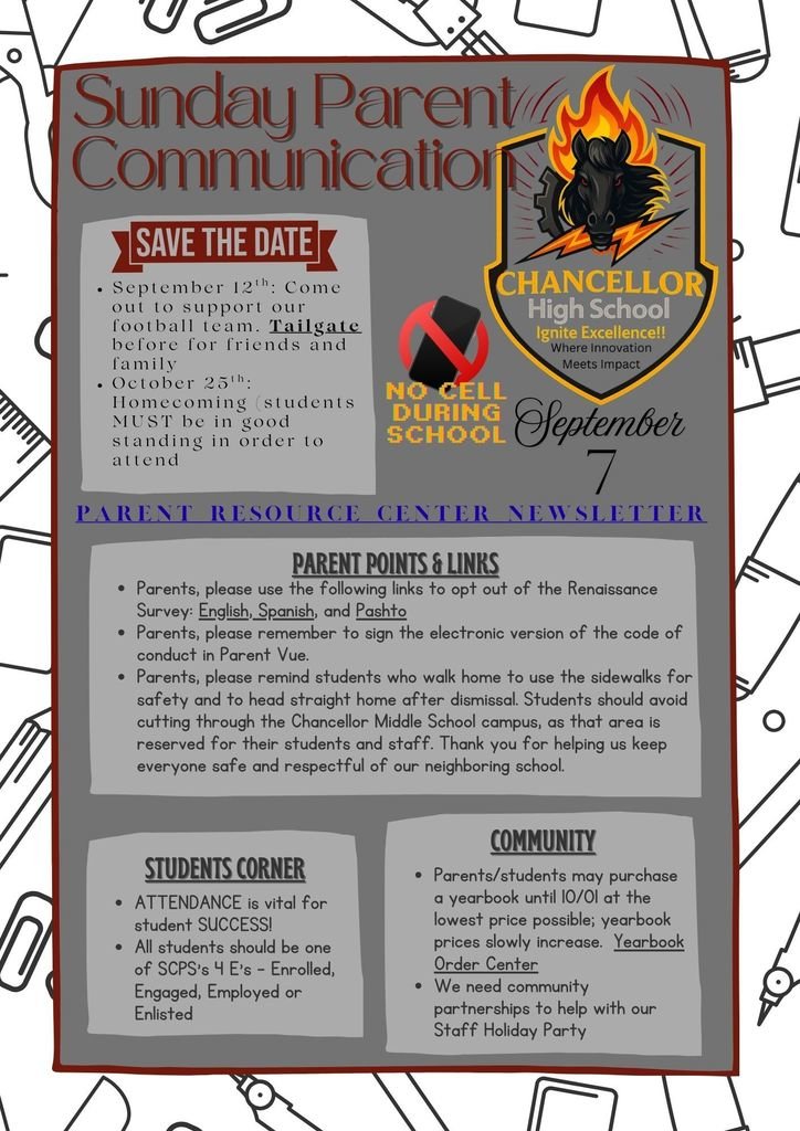 Please check the website or check your email for Sunday's family communication.