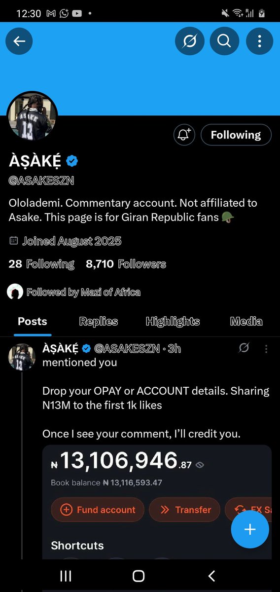 chiefvoyager1's tweet photo. @Mazitundeeednut @ASAKESZN No 20.
First Bank. 3006380194. Thank you https://t.co/93NDdGoPX1