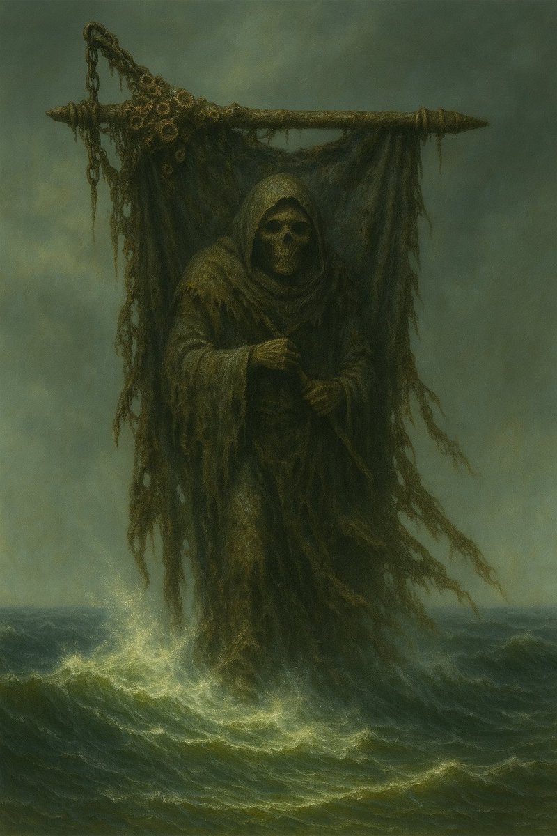 thanyerdros567's tweet image. From the abyss they rise, banner torn, armor rusted yet unbroken. The sea recoils as the forgotten march. Shadows whisper — the Legion Without Name. No memory, no myth, but power, returned to claim what was drowned.

#11thLegion #DeepCodex #GrimdarkArt #Warhammer40k #LostLegions