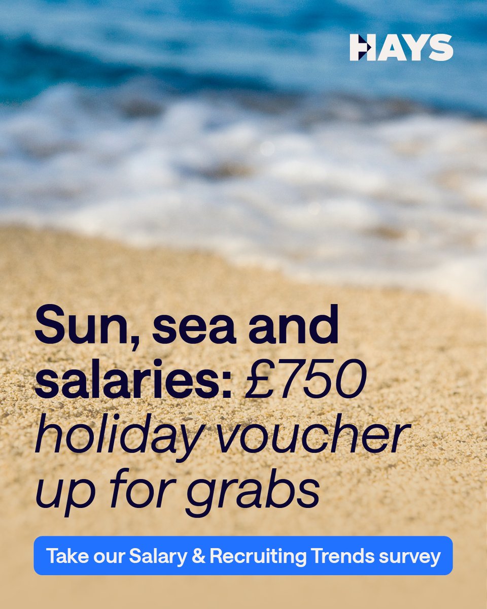 HaysNews's tweet image. Complete our 10-minute salary and recruiting trends survey for the chance to win a £750 voucher, which can be spent on flights, hotels, high street shops, and more.

Let us know your views today: link.hays.com/4fLpNax
#shareyourviews #salaryguidesurvey #entertowin