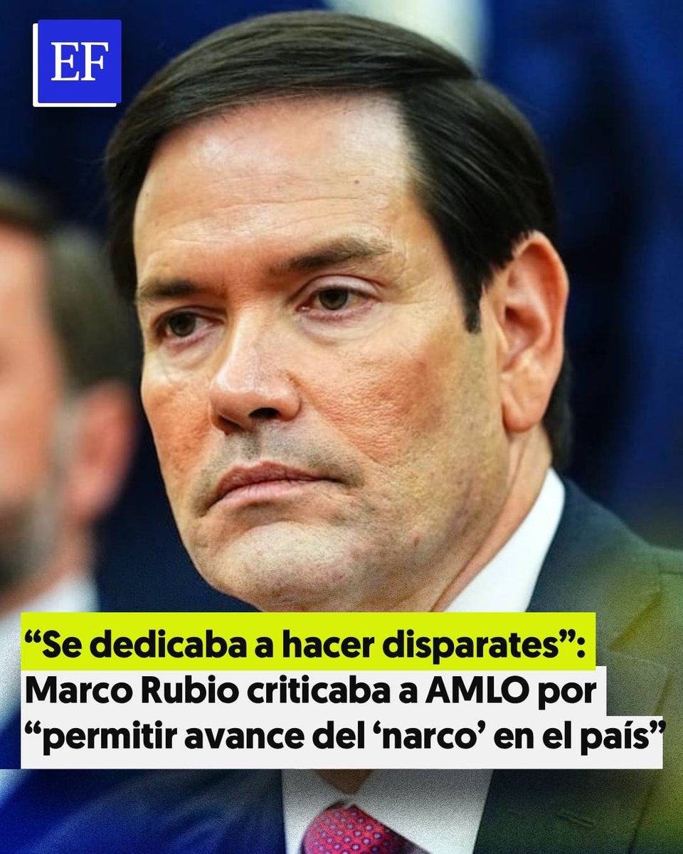 #LoMásLeído | 🗣️ El actual Secretario de Estado de EU acusó a López Obrador de entregar sectores del país a los cárteles de la droga y de no “usar la fuerza” para enfrentar al crimen organizado en su sexenio

elfinanciero.com.mx/nacional/2025/…
