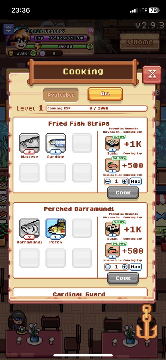 Web3LenaX's tweet photo. I need a guide on how to go about this cooking on @FishingFrenzyCo
How do I get pearls to spin?
How do I get pass that cooking exp level 1?
What am I supposed to be doing to level up?
Please don’t scroll pass🥹🙏🏾
#fish_frenzy #Ronin #fishfrenzy #BetaNetwork https://t.co/lfh6I86X5Z