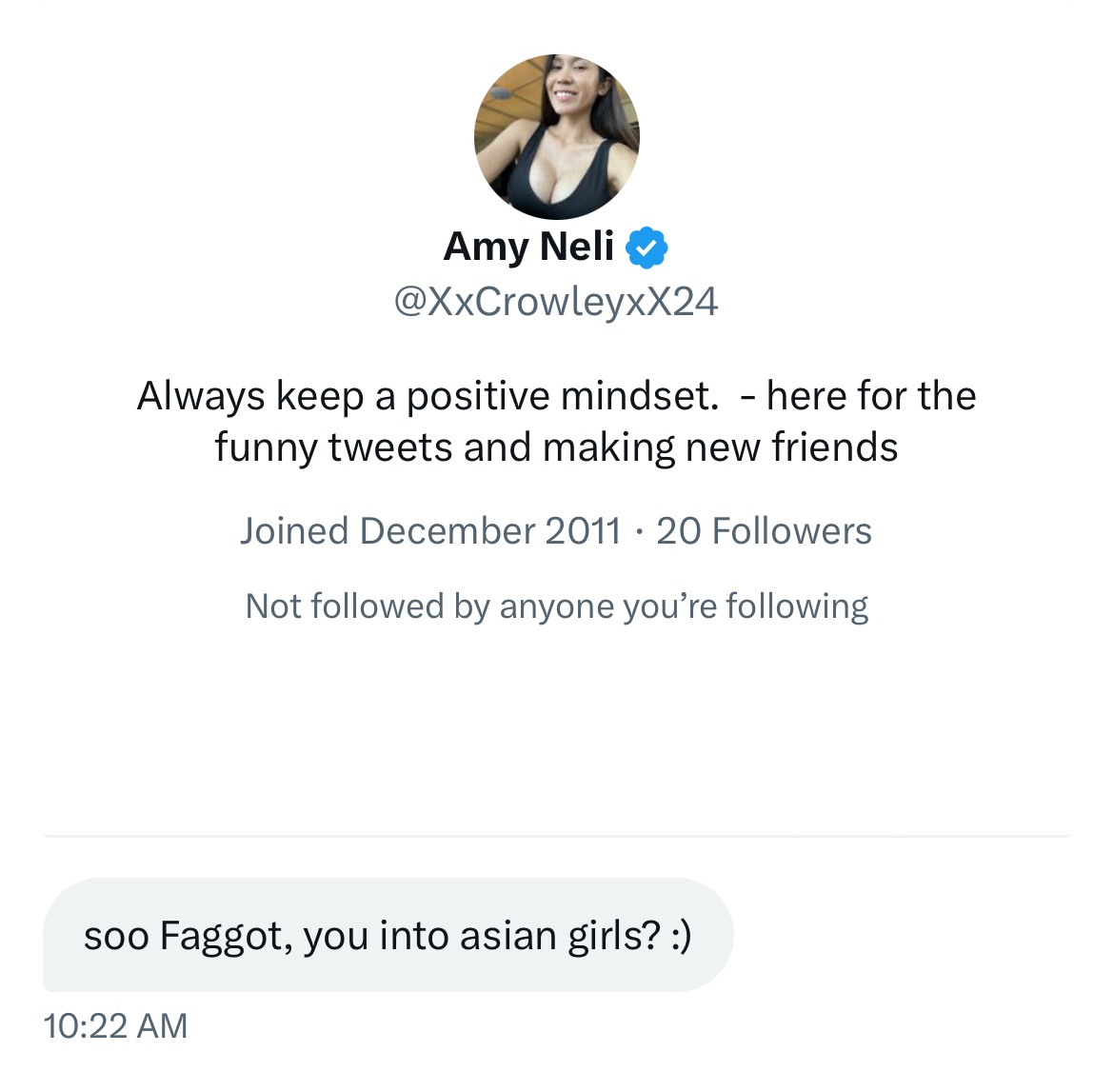 Faggot Jackass (@geebminister) on Twitter photo Sensational bot DM I got today Sensational bot DM I got today