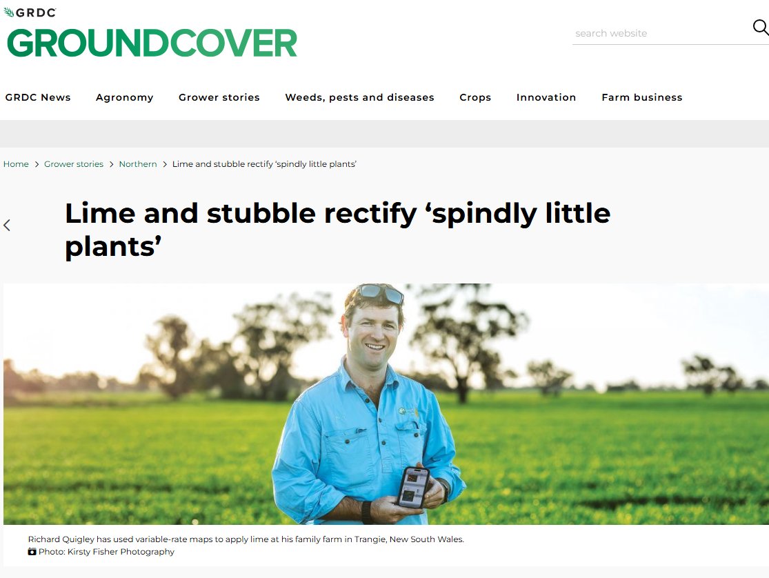 GrainOrana's tweet photo. GOA's board member Richie Quigley featuring in this month's @grdc #GroundCover talking about work they have done into liming on their farm.
🚜GOA also has some lime trials happening in the central west - so watch this space!!
#skininthegame @RichieQuigley @GRDCNorth