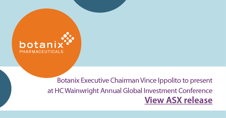 Executive Chairman Vince Ippolito will present on behalf of Botanix at the HC Wainwright 27th Annual Global Investment Conference in New York, NY (US) on 9 September at 2–2.30 am AEST. View ASX Release &amp; Presentation: bit.ly/BOT_HCWainwrig…
$BOT #ASX #dermatology #hyperhidrosis