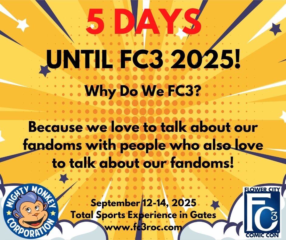 fc3roc's tweet image. Why Do We FC3?

Because we love to talk about our fandoms with people who also love to talk about our fandoms! #FC32025 #ExperienceFC3 #WhereItAllComesTogether