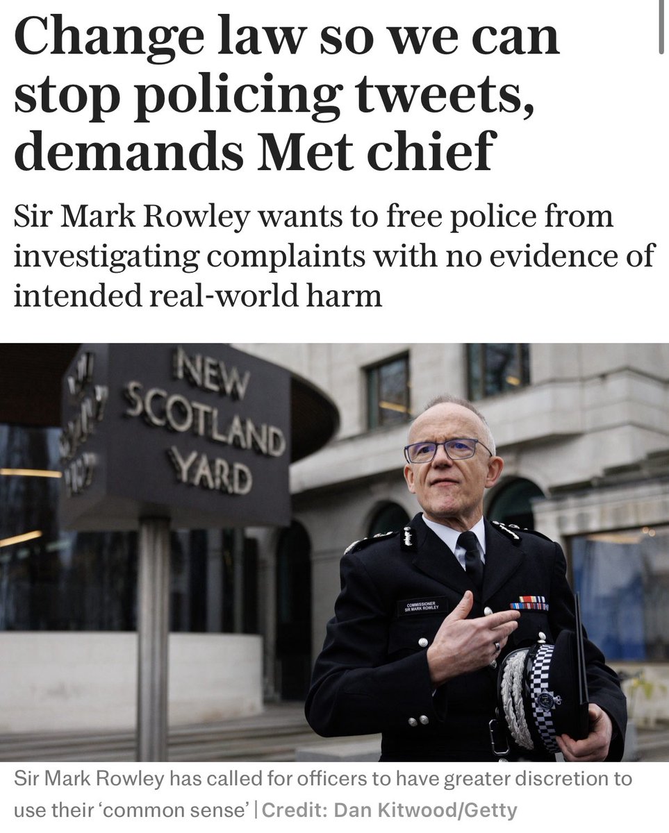 Sir Mark Rowley set to offer the Home Secretary proposed changes to the law. 

The <a href="/metpoliceuk/">Metropolitan Police</a> need to stop pretending they are legislators and apologise to <a href="/Glinner/">Graham Linehan 🎗️</a> .