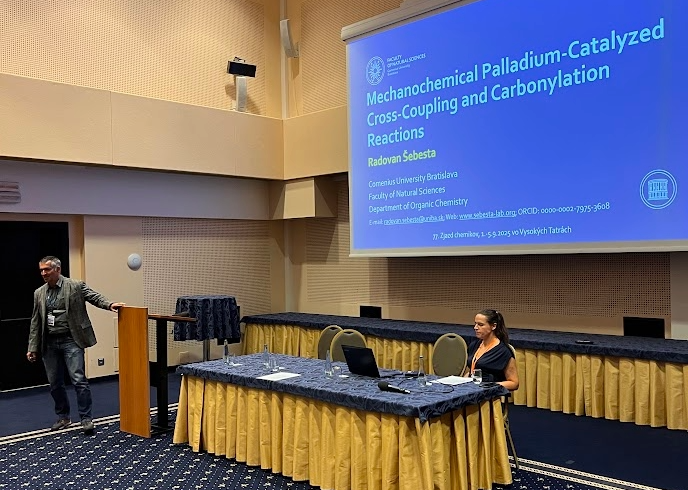 Spreading the word that mechanochemistry is great for metal catalyzed cross-couplings and carbonylations at 77. Meeting of chemists in High Tatras