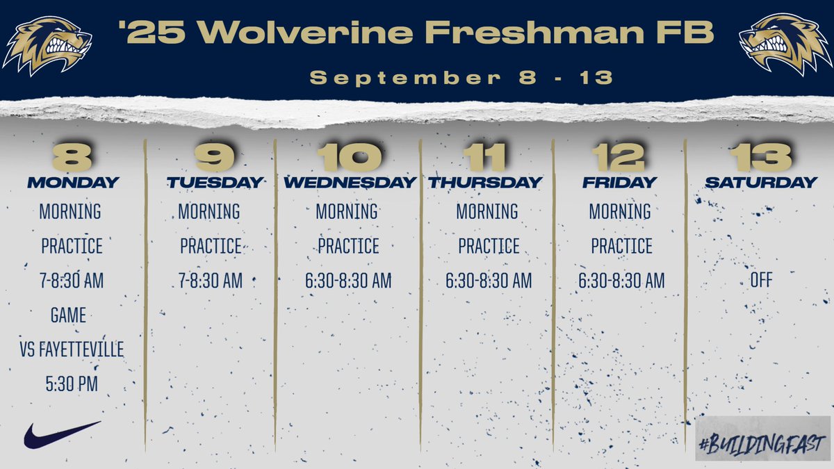 This week's schedule.