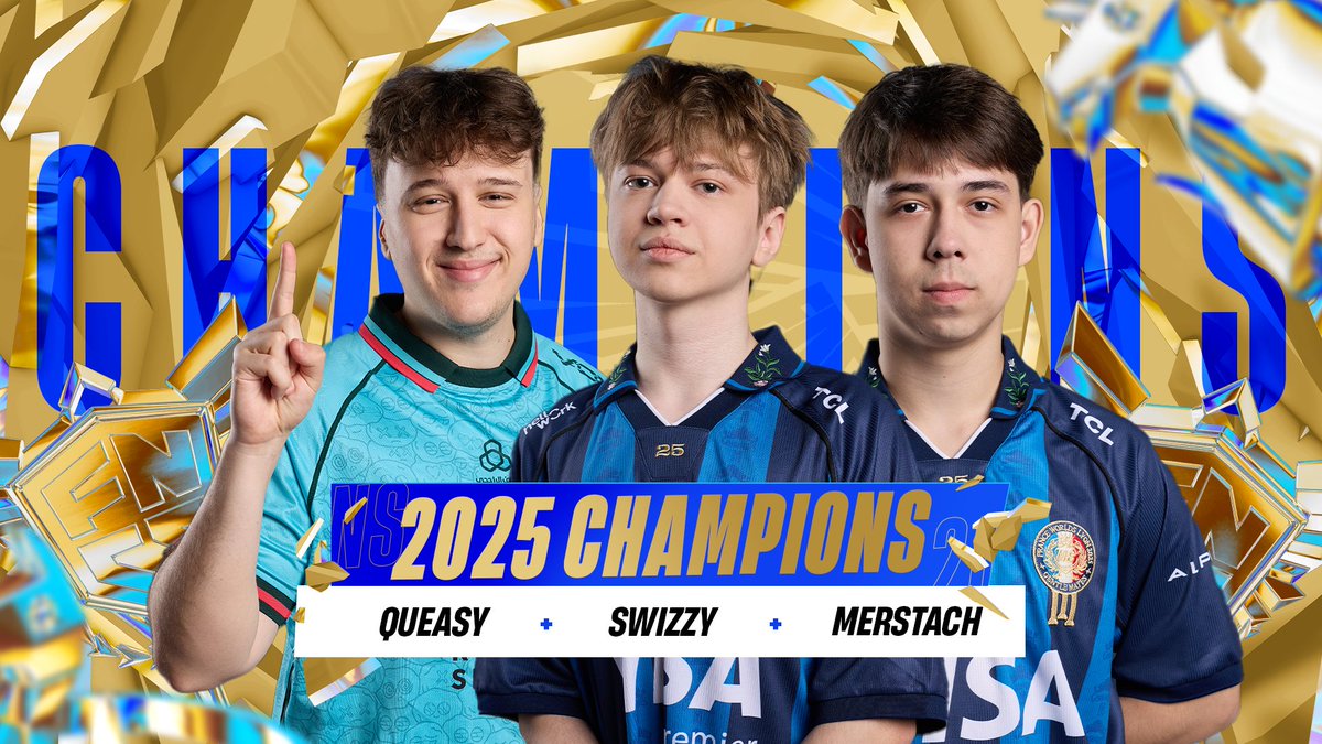 Fortnite Competitive (@fncompetitive) on Twitter photo YOUR FORTNITE GLOBAL CHAMPIONS 2025:
๐ <a href="/QueasyFN/">Twis Queasy</a>
๐ <a href="/Merstach/">M8 Merstach</a>
๐ <a href="/SwizzY281/">M8 SwizzY281</a> YOUR FORTNITE GLOBAL CHAMPIONS 2025:
๐ <a href="/QueasyFN/">Twis Queasy</a>
๐ <a href="/Merstach/">M8 Merstach</a>
๐ <a href="/SwizzY281/">M8 SwizzY281</a>