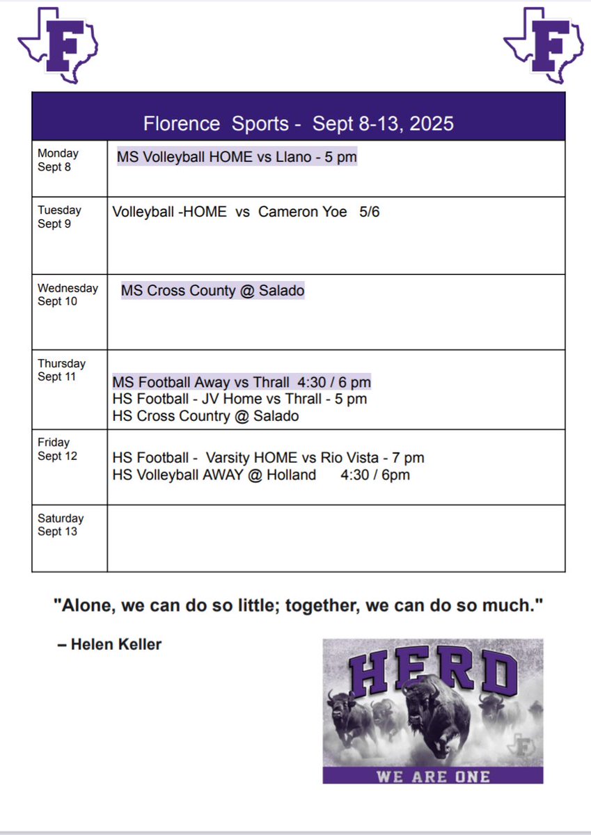 Buff Sports this week!