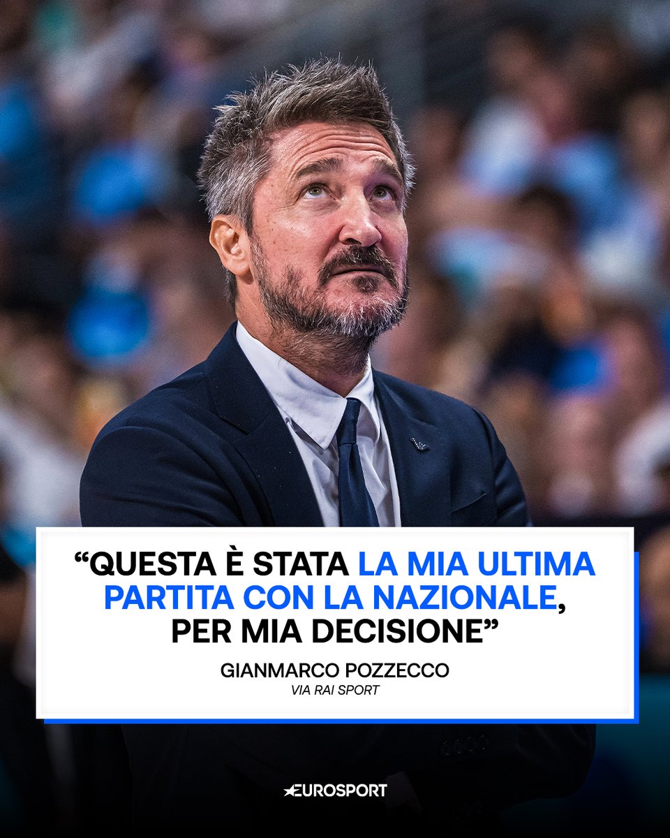 Eurosport_IT's tweet photo. 🔴 Pozzecco annuncia l'addio all'Italbasket dopo l'eliminazione agli ottavi contro la Slovenia!

#Basket #Italbasket #Eurobasket #Pozzecco https://t.co/QLzdLXYnLZ