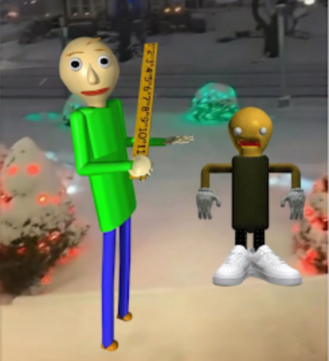 Me and Baldi are outside and it’s snowing :)