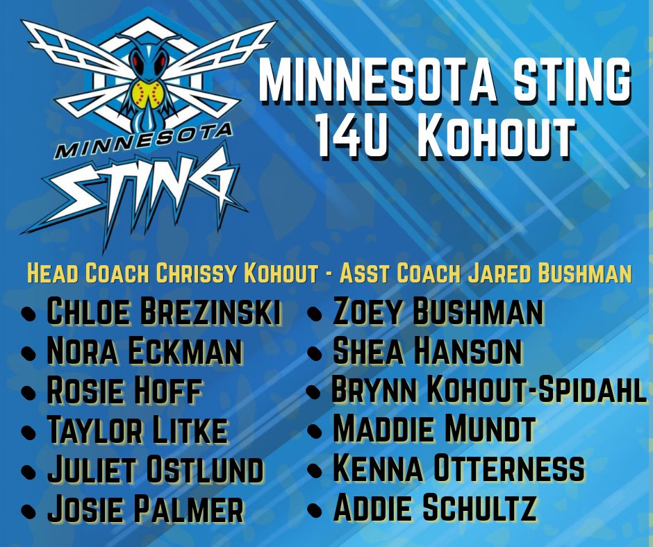 We've got a great crew for our 14U Kohout team, who is excited to get their season started!