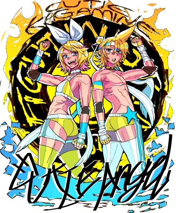 kagamine cutie angels commission!! #VOCALOID #commissionart
