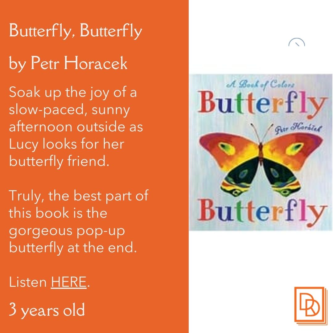 DDReading's tweet image. Prescription for Reading #3 for September 2025! Ages 3-5 years.
Butterfly Butterfly: ow.ly/yOwc50WSKuL
Butterflies are Pretty Gross: ow.ly/qiis50WSKuN
Learn more at ow.ly/KNbO50WSKuO.
#booksforkids #books #parenting #kids