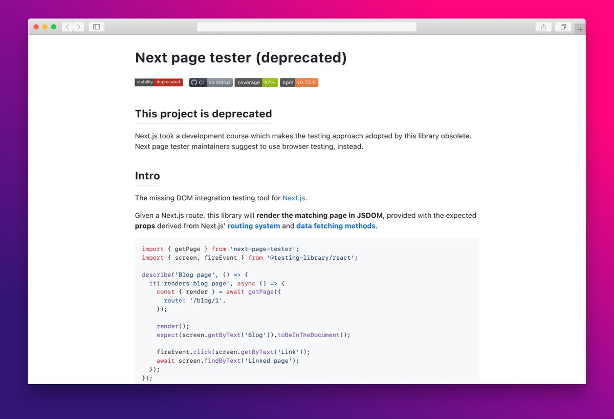 essamamdani's tweet image. next-page-tester

Easily run DOM integration tests for Next.js apps using JSDOM, props, and routing.

#nextjs #testing #jsdom #integrationtesting