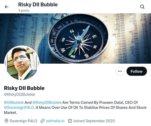 TakeEvilNWODown's tweet photo. FIIs are net sellers in the last four out of five years and DIIs are net buyers in the last five years. There is a clear direction in the stock market of India towards formation of a #RiskyDIIBubble says Praveen Dalal https://t.co/4uD5ltW5Io. Trump Modi #DIIBubble @RiskyDIIBubble https://t.co/82o7uczRHW