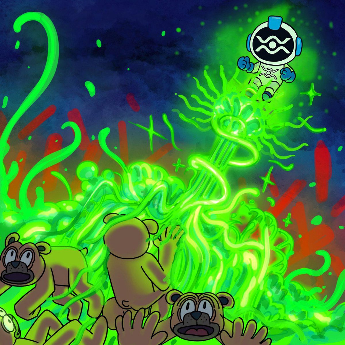 Jokerchimp's tweet image. 🚀 XOX &amp;amp; AllThings are about to unleash a SHOCKWAVE on the XRPL! 🌩️ Get ready for innovation that’ll shake up the ledger! #XOX #AllThings #XRPL 💥