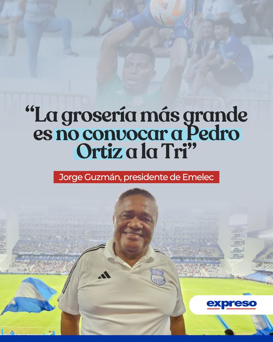 La polémica sacude al fútbol ecuatoriano: el presidente de Emelec, Jorge Guzmán, criticó en X a la FEF y a Beccacece por no convocar a Pedro Ortiz, calificándolo de “grosería” y “omisión”.

Más detalles: bit.ly/4nixMhU
