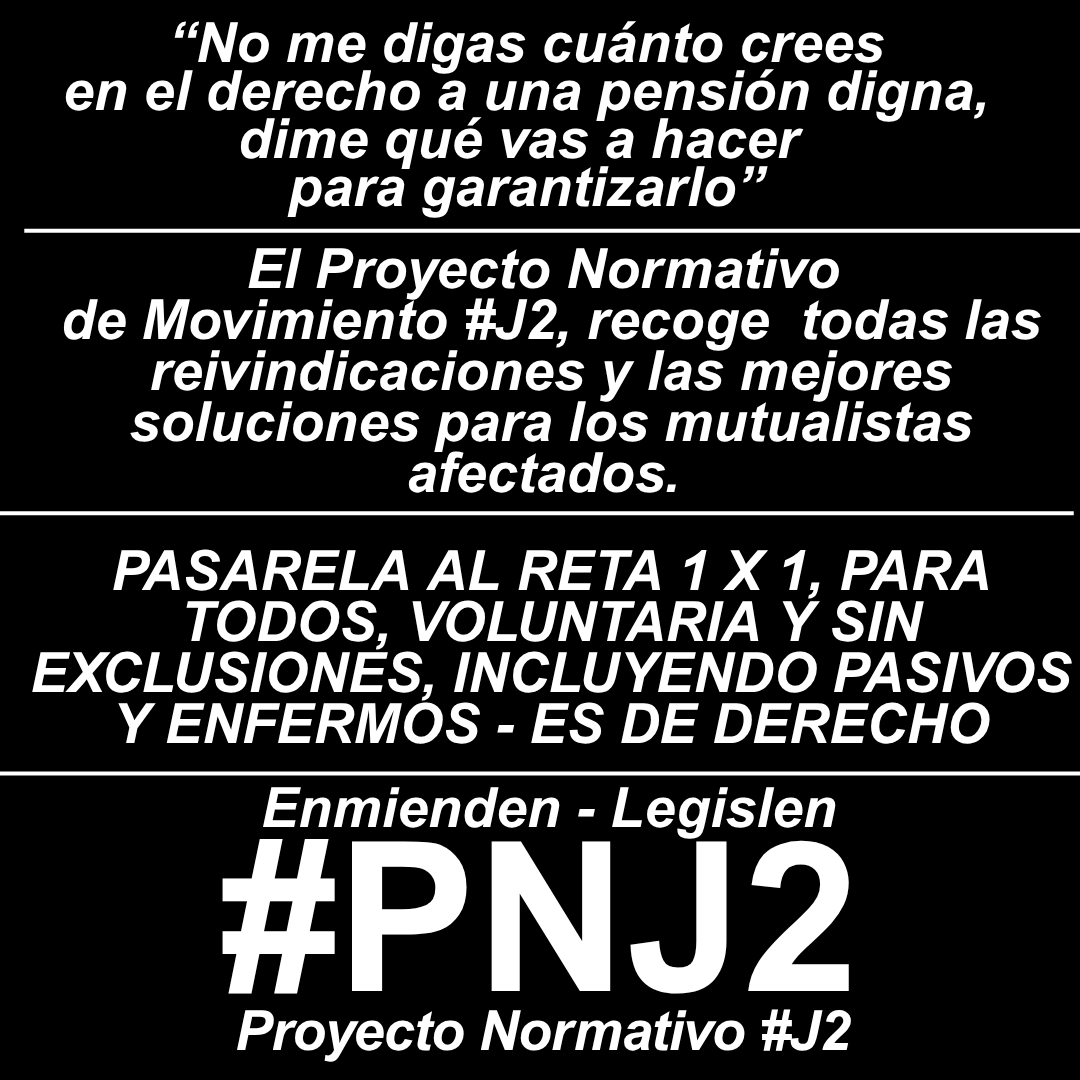 MovimientoJ2's tweet image. ¿Está el @ppopular o no está con los mutualistas afectados de #J2?
El #10S concluye el plazo de enmiendas. Es el momento de los hechos, es #AhoraONuncaJ2.
@MoroMjesus @cucagamarra. El @ppopular debe ser claro y dejar de esconderse. ¿Van a enmendar con el #PNJ2 o no?