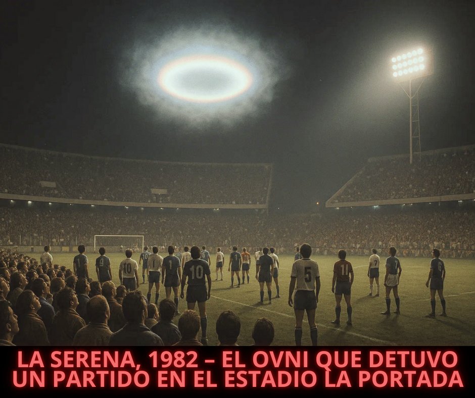 🚨⚽👽 1982 – La Serena
Durante un partido en el Estadio La Portada, un objeto luminoso en el cielo detuvo el juego. Jugadores, árbitros y miles de hinchas quedaron atónitos.
¿OVNI o fenómeno extraño? El recuerdo de esa noche sigue vivo. #UFOS #LaSerena #HistoriaOVNI
