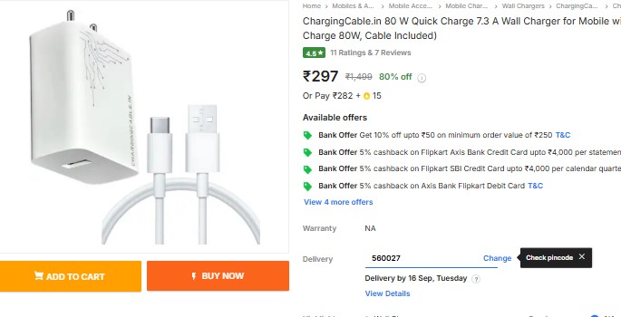 TechyBoostDeals's tweet image. Quick Charge 80W with Cable Included @ ₹279 (Loot)

Buy link : fkrt.co/pwIXbc

#Flipkart #QuickCharge #MobileAccessories