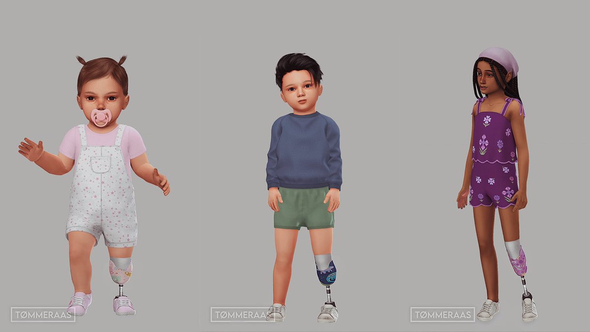 tommeraascc's tweet image. my prosthetic legs cc for all ages has been released in early access on my patreon, public release on september 26th! link in bio 🫶 i hope y'all like them they were a crazy amount of work!
