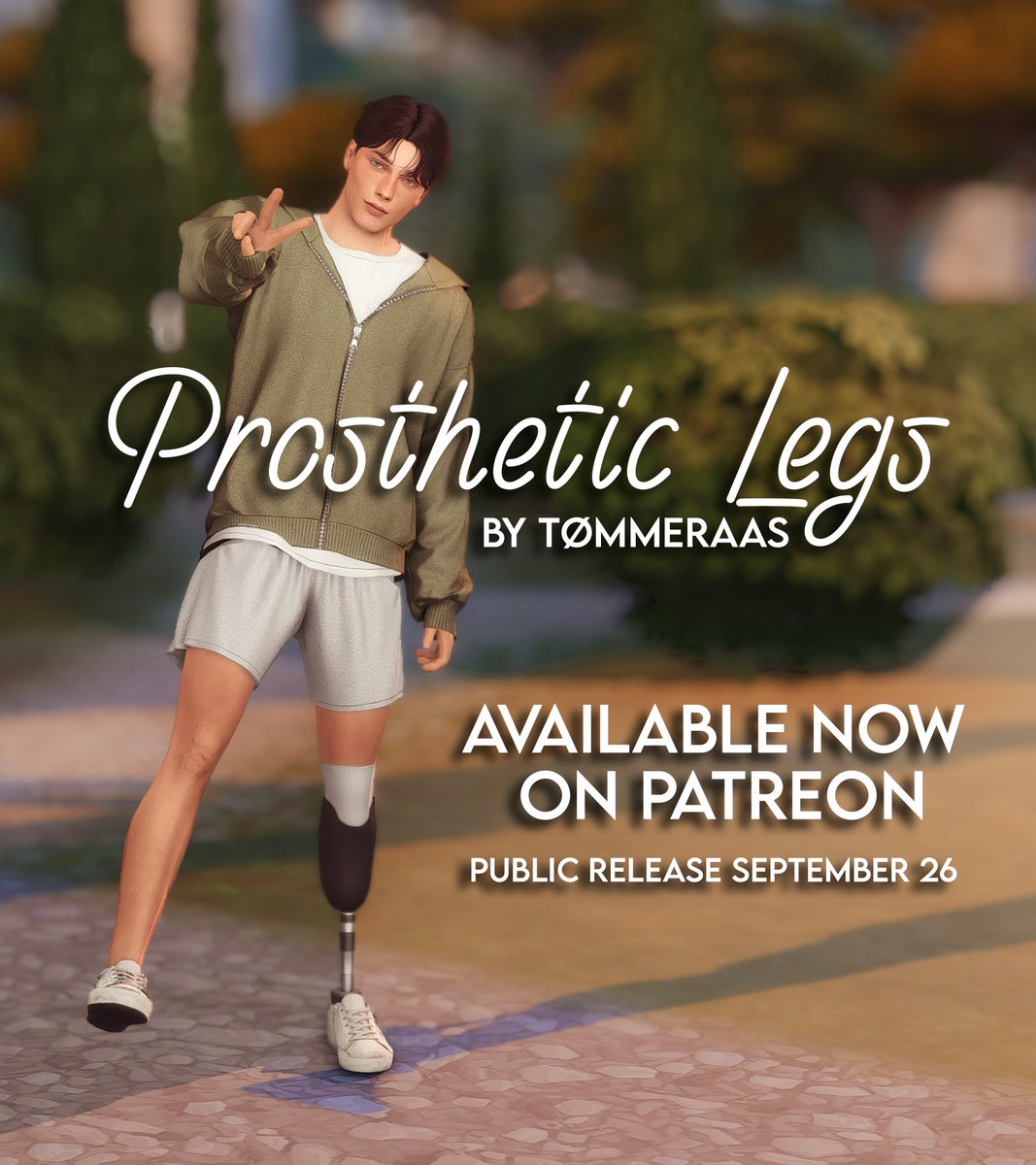 tommeraascc's tweet image. my prosthetic legs cc for all ages has been released in early access on my patreon, public release on september 26th! link in bio 🫶 i hope y'all like them they were a crazy amount of work!