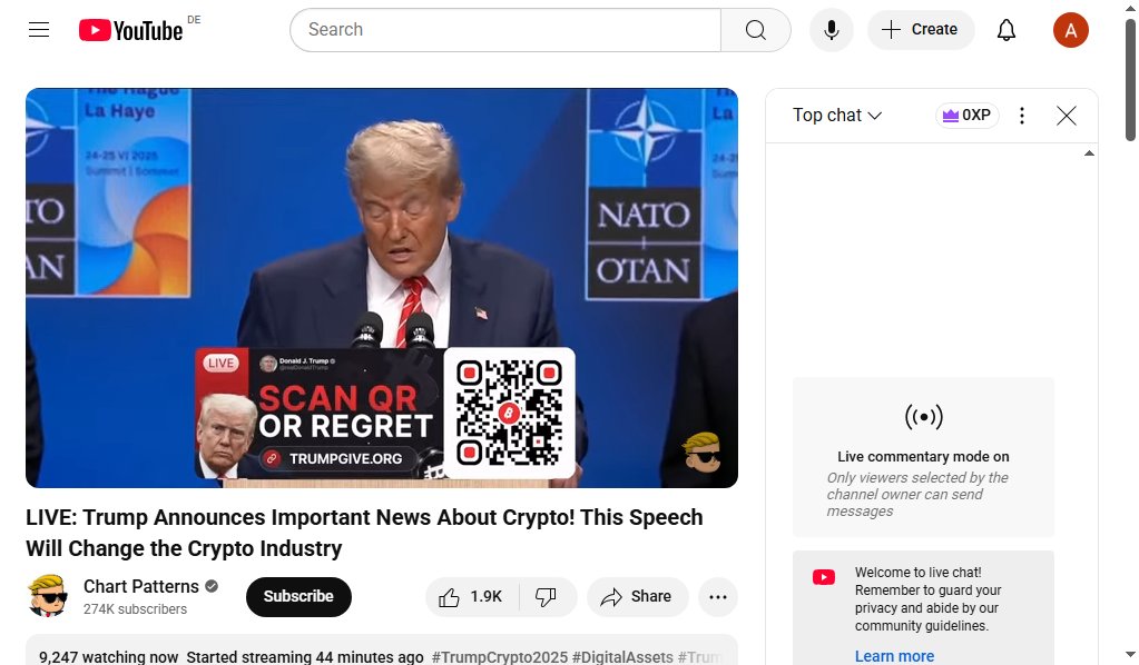 Scam_Wipe's tweet photo. 🚨 #Scam ALERT 🚨
🎥 Fraudulent stream detected: https://t.co/mo3037y2L8

Topics: #CryptoScam #AntiPhishing #Streamjacking #Cybersec
Tagging for awareness:
📢@YouTubeCreators @Phish_Destroy @zachxbt @YouTube @VitalikButerin

Stay vigilant and avoid suspicious links!
📩 Report scams to protect others.