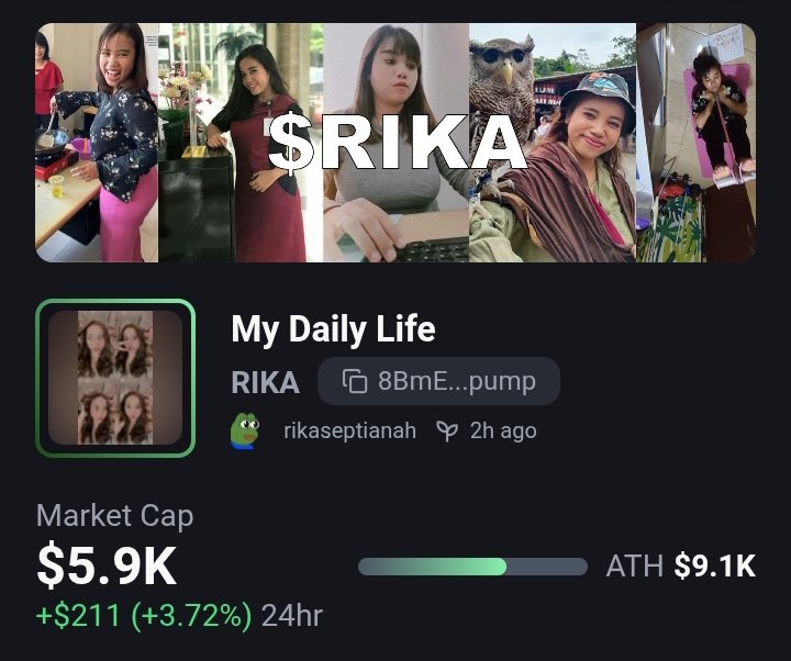 Brisbanesdotfun's tweet image. Not promoting $RIKA but IYKYK 🫣 some CT indo like @cryptondo supporting this coin,...

Could be slow cook but bet it will explode soon

Ca : 8BmExb98dDeHAkUwuYnM7B41uL3BL9cwFNYfXF3Wpump