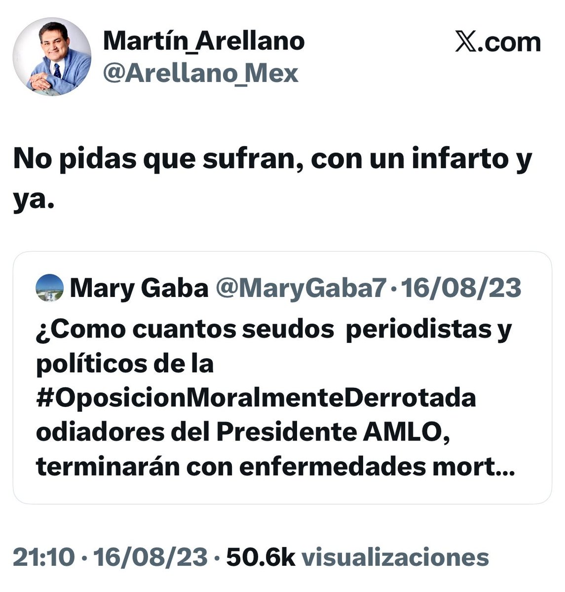 judithherrera3's tweet photo. El que pidió que a los demás les diera un infarto... 
Defendió hasta la Muerte (literal) a la 4T y hoy gracias al servicio de salud mejor que el de Dinamarca DEP. https://t.co/tOWlXFdpoE